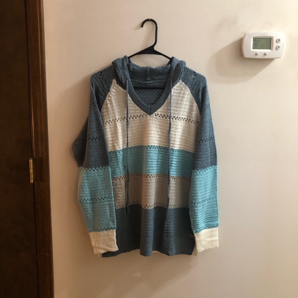 Beautiful Blue Hooded sweater.